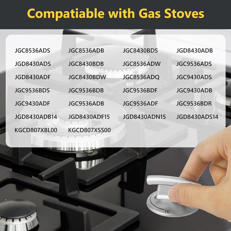 HenSinTc 5 Pack 7733P410-60 Surface Burner Knobs Replacements Compatible with Whirlpool May-tag/Jenn-Air/Kitchen-Aid Gas Cooktop Stove, Replace Part 74007733, AP5668987, PS2375871, AP6011505 - Image 3