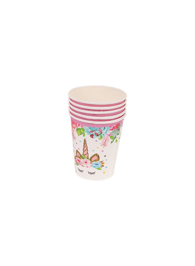Butterfly Theme Party Disposable Tableware Paper Tray Suit Children's Birthday Flag-pulling Disposable Paper Tray Paper Cup Paper Towel-Color:9 Ounces 16 Paper Cups 1 - Image 1