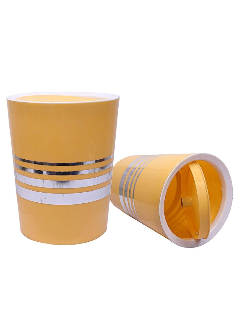 Kuber Industries Kuber Industries Plastic 2 Pieces Swing Lid Garbage Waste Dustbin 5 Liters Yellow CTKTC22854  - Image 1