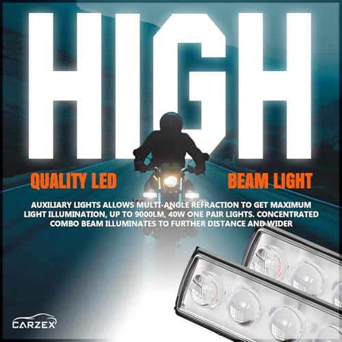Carzex 4 Led Ultra Mini Drive Flasher Fog Light Projector Light with White/Yellow + Red & Blue Stable + Flasher Led DRL Light for Cars, Bikes, Scooty with Turn On/Off Switch, 2 Pc - Image 3