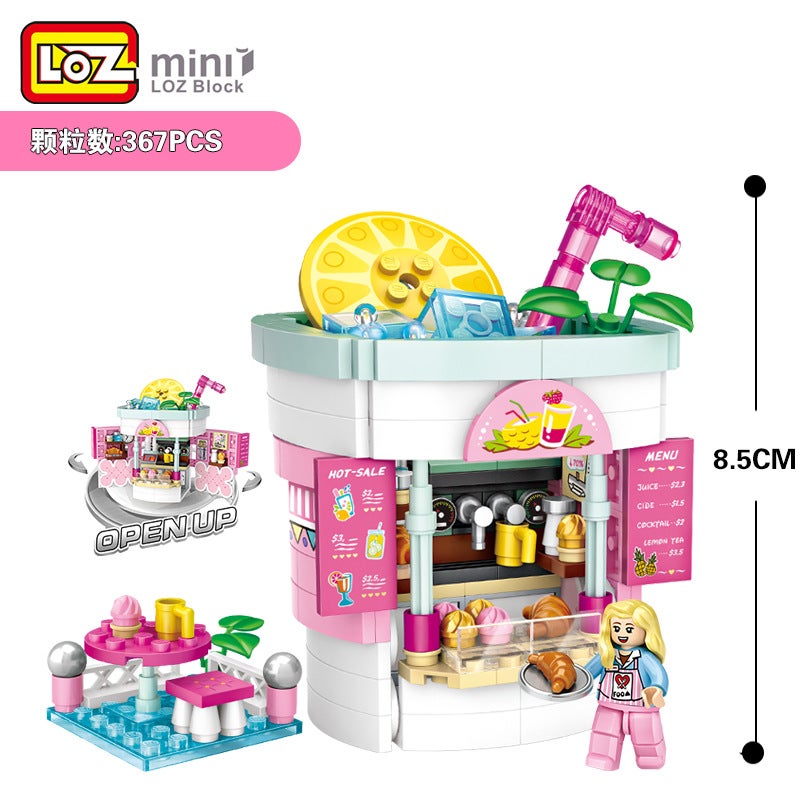 Loz New Small Particle Building Blocks Gourmet Car Series Ice Cream Fries Shop 1731 Assembled Building Blocks Children'S Toys - Image 5