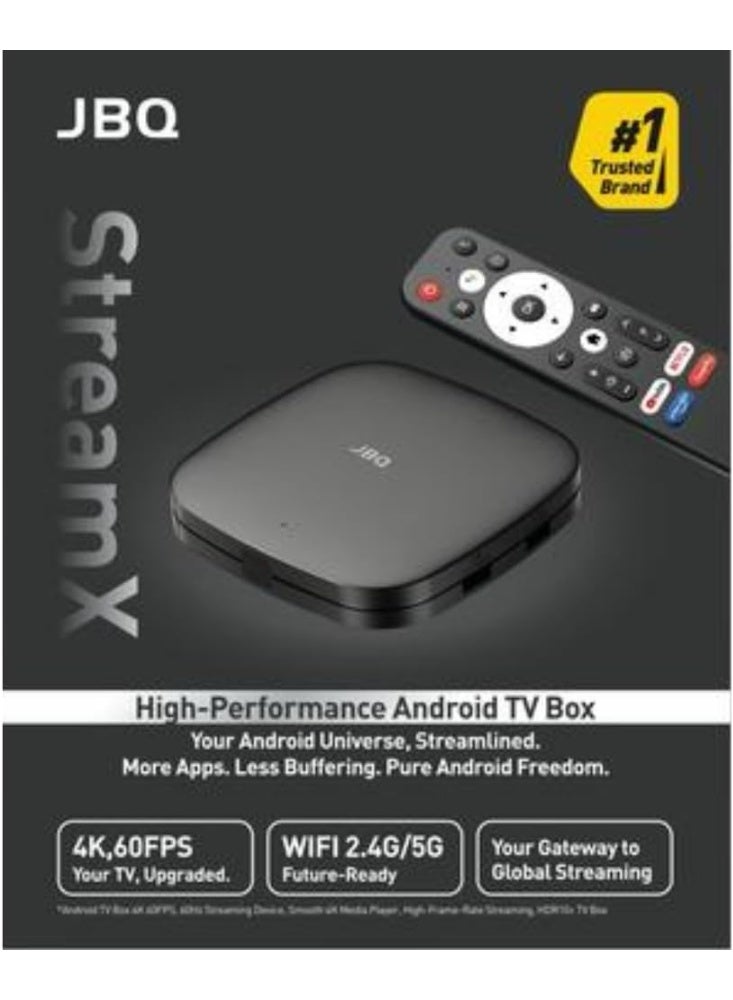 JBQ Android TV Box 4K 60FPS High Performance, Dual-Band WiFi 2.4G/5G, 2GB RAM, Streaming Media Player with Smart Features & App Support - Image 2