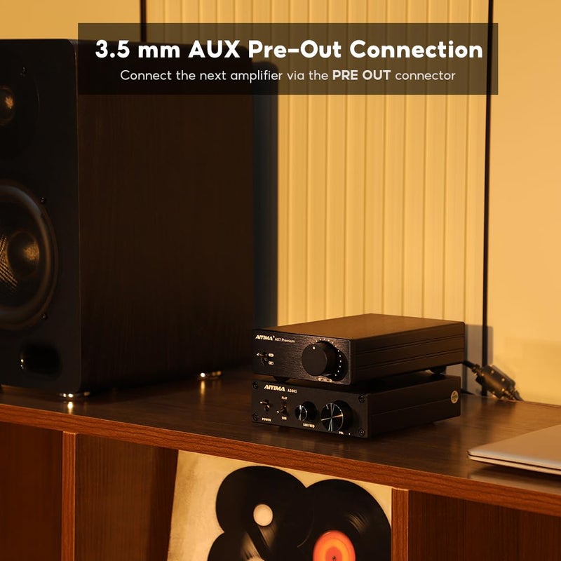 AIYIMA A07 Premium TPA3255 Power Amplifier 300Wx2 HiFi Class D Amp Mini 2 Channel Stereo Amplifier with Pre-Out for Desktop Bookshelf Speaker Home Audio System (A07 Premium + DC48V 5A) - Image 4