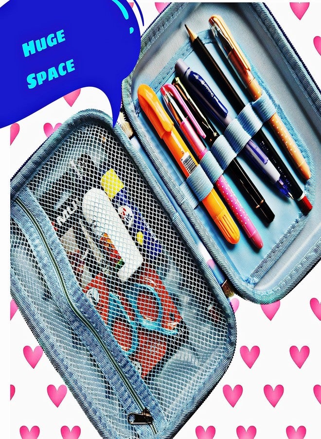 MSGH Design 7D Big Size Multipurpose Hardtop Pencil Pouch for Boys & Grils (Space Blue) - Image 5