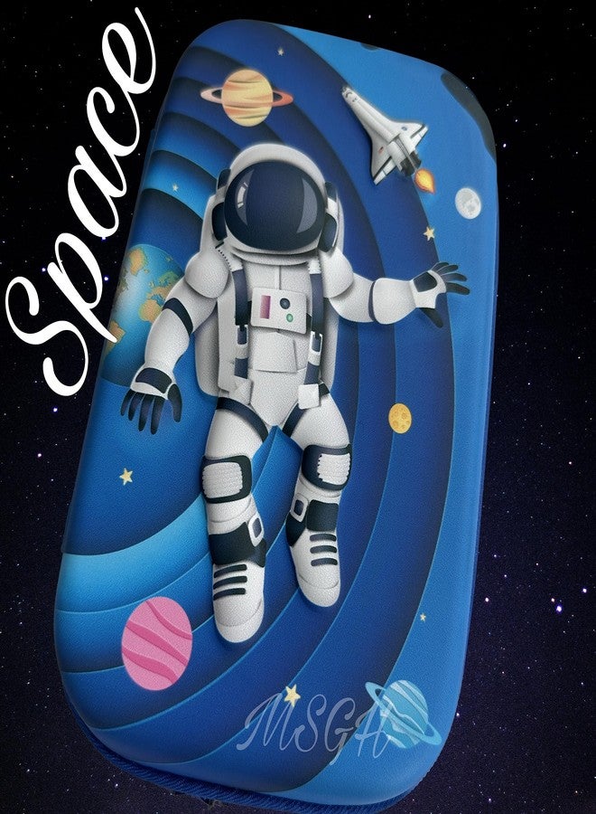 MSGH Design 7D Big Size Multipurpose Hardtop Pencil Pouch for Boys & Grils (Space Blue) - Image 2