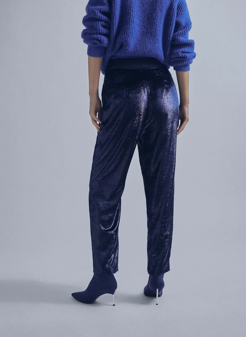 Lola Casademunt Shiny effect velvet trousers