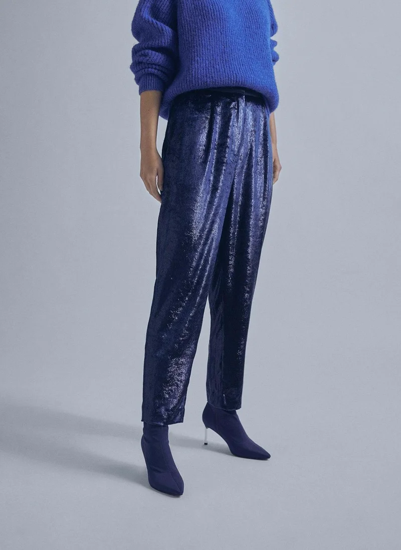Lola Casademunt Shiny effect velvet trousers