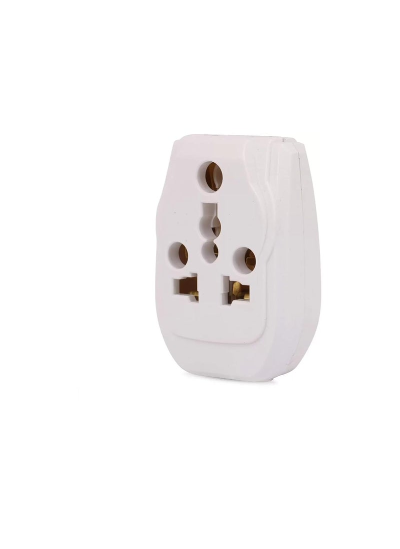 Generic Glare Max Listed 5 Pin 6A to 10A 3 Way Universal Solid Conversion Plug Plug Power Adapter White Pack of 2  - Image 2
