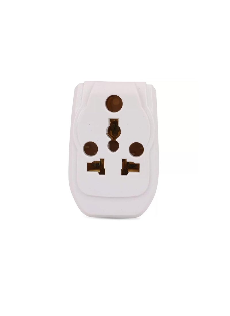 Generic Glare Max Listed 5 Pin 6A to 10A 3 Way Universal Solid Conversion Plug Plug Power Adapter White Pack of 2  - Image 1