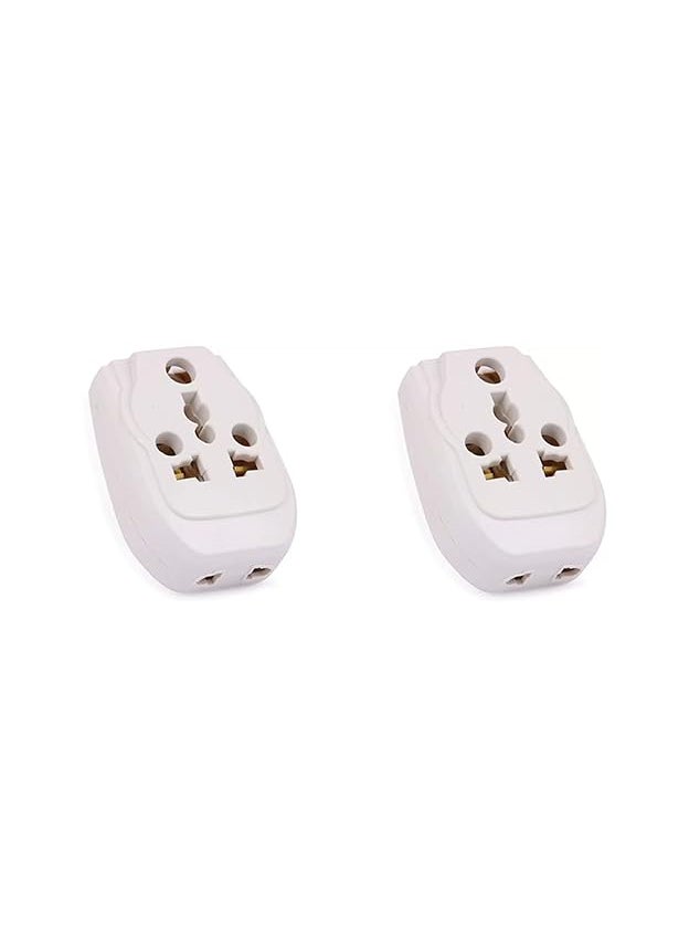 Generic Glare Max Listed 5 Pin 6A to 10A 3 Way Universal Solid Conversion Plug Plug Power Adapter White Pack of 2  - Image 3