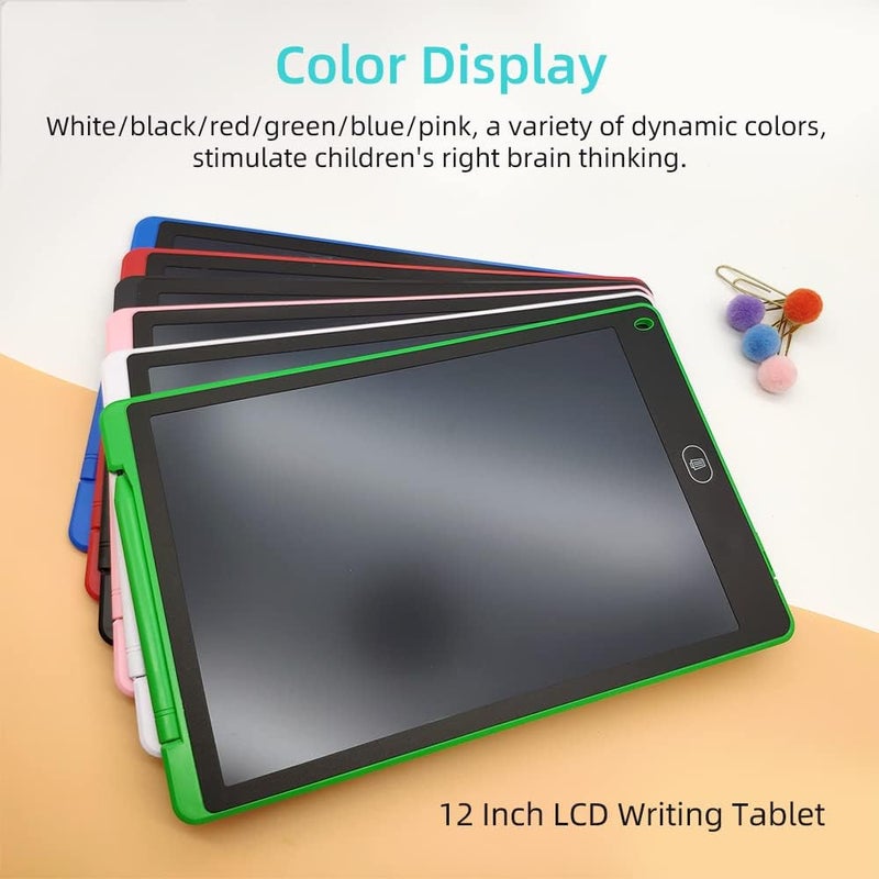 HUIOP LCD Writing Tablet, 12 inç LCD Yazma Tableti Elektronik Dijital Çizim Tahtası Silinebilir Yazı Pad Renkli Ekran Tek Tıkla Silme Düğmesi ile Çocuk Yetişkinler için Hediye Ev Ofis Okul - Image 3