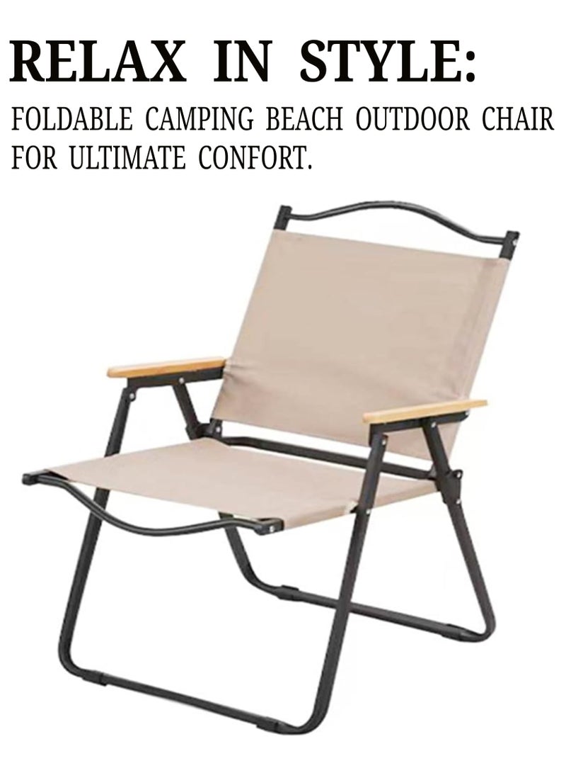 Toshionics Foldable Camping Chair with Backrest and Armrest – Portable Outdoor Chair for Hiking, Fishing, Picnic and Beach - Image 1