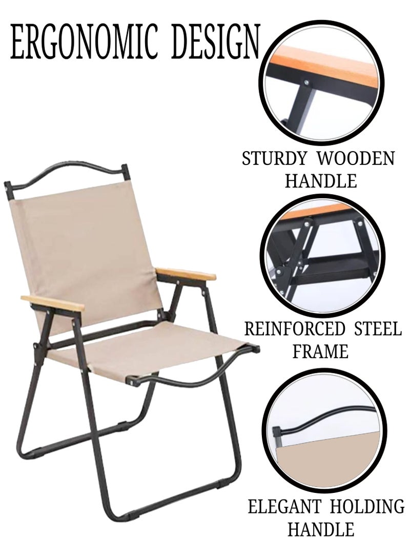 Toshionics Foldable Camping Chair with Backrest and Armrest – Portable Outdoor Chair for Hiking, Fishing, Picnic and Beach - Image 4