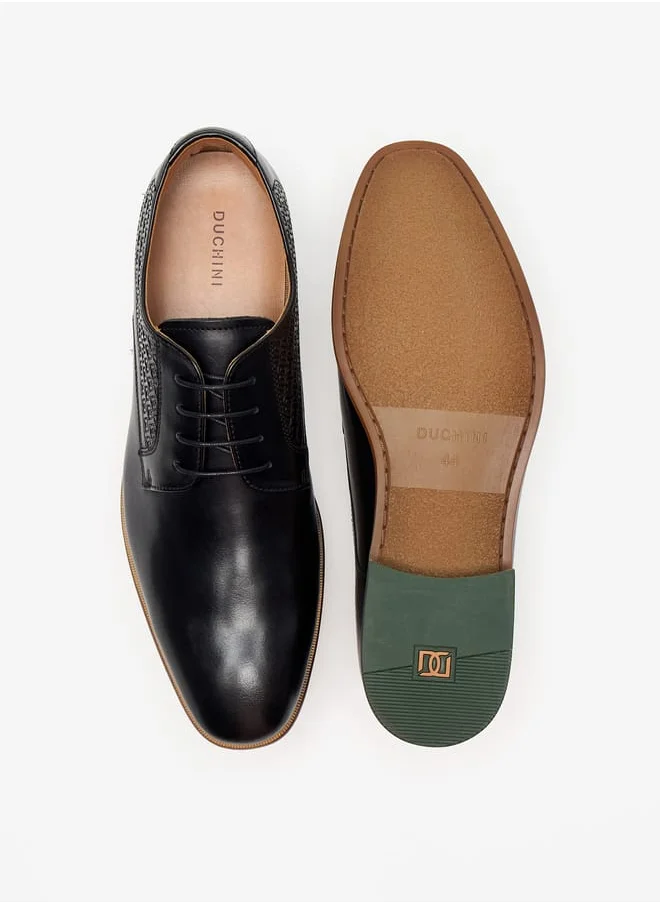 DUCHINI Men's Solid Lace-Up Derby Shoes