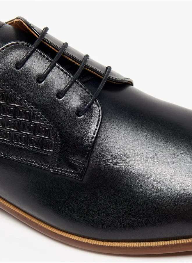 DUCHINI Men's Solid Lace-Up Derby Shoes