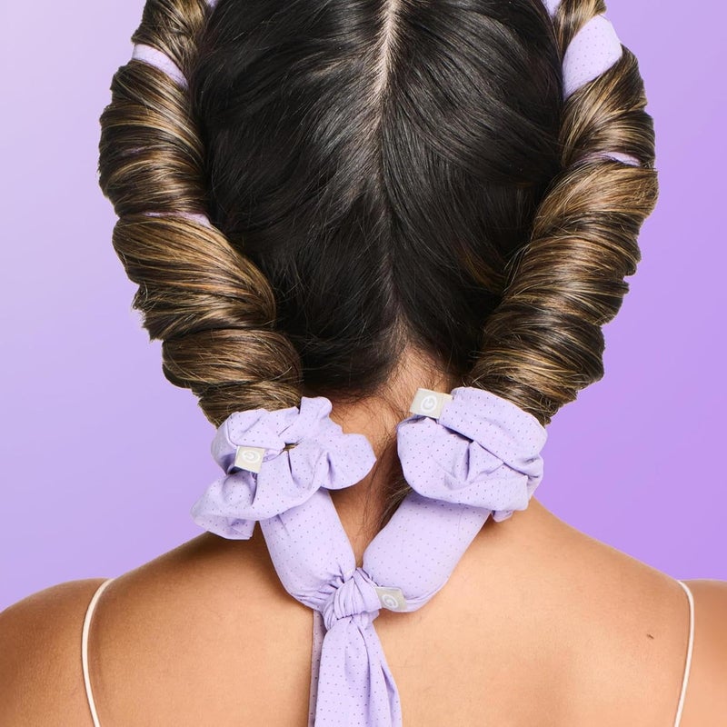 Gimme Beauty Chill Curl Heatless Styling Set - Gentle & Breatable Hair Rods for Overnight Curls - Natural Waves with a Frizz-Free Finish - Clip & Scrunchies for Secure Hold - Thick Hair, 4 Count - Image 5