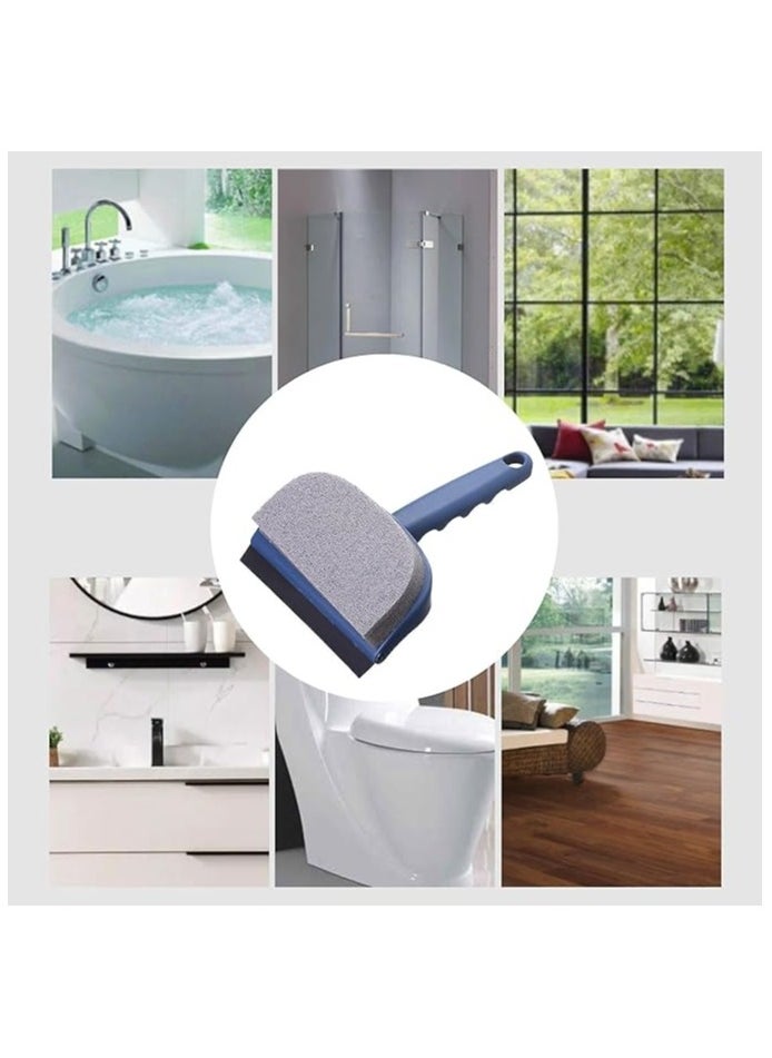 AWALOR 2-in-1 Double Sided Window Squeegee Sponge Bathroom Window Glass Scraper, Wall Tile Cleaning Brush Wiper Cleaner Sponge Glass Wiper Scrubber Washing, Easy to Clean & Quick Rinse (Blue, Pack Of 1).  - Image 5