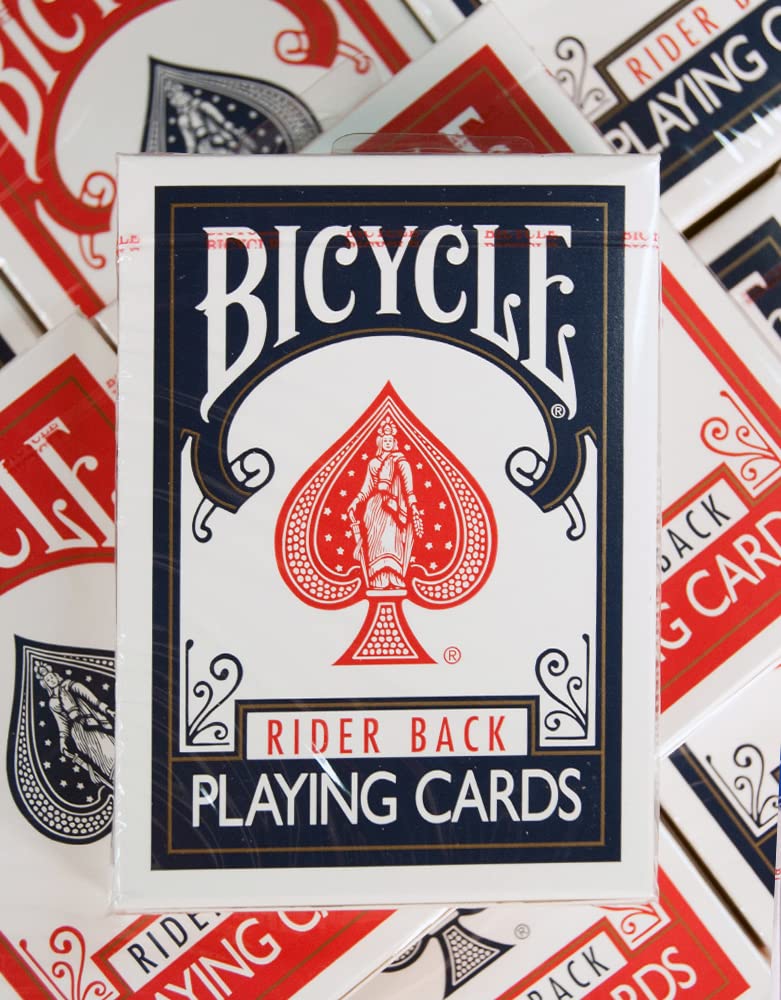 Bicycle بطاقات لعب دراجة رايدر الخلفية، فهرس قياسي، بطاقات بوكر، بطاقات لعب متميزة، حمراء وزرقاء، 2 عدد (عبوة من 1) - Image 5
