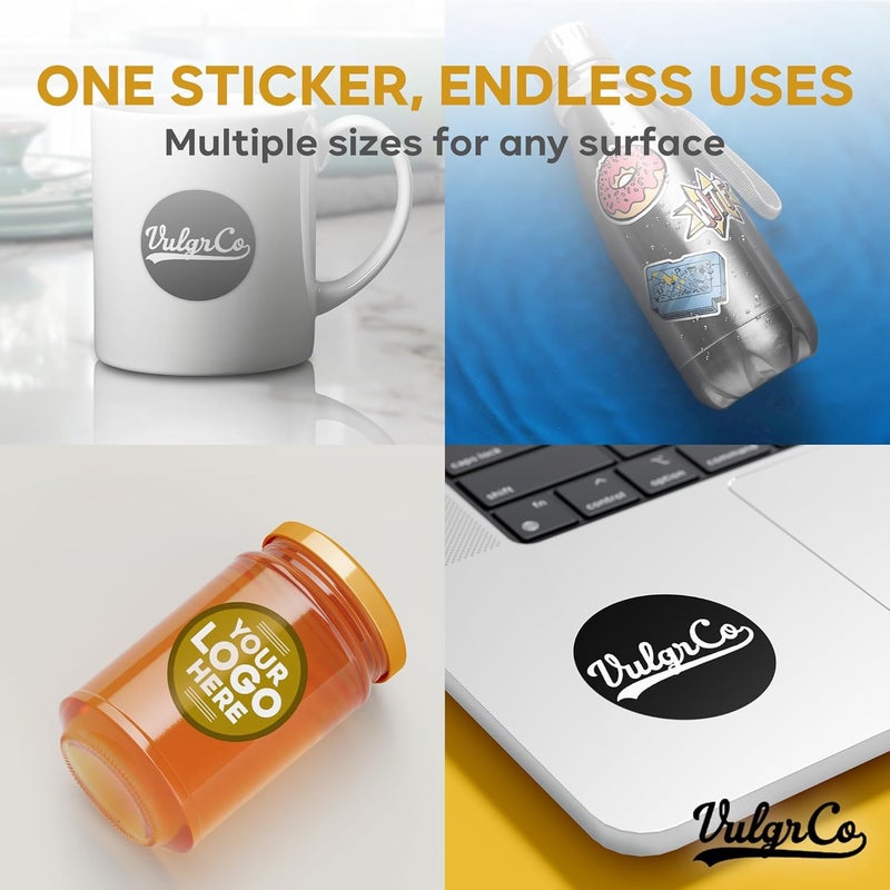 VulgrCo ملصقات مخصصة، صورة أو نص - ملصقات ملصقات فينيل مخصصة شخصية - مقاومة للماء، آمنة في غسالة الصحون، مقاومة للتلاشي، محمية من الأشعة فوق البنفسجية ملصقات تجارية - Image 4
