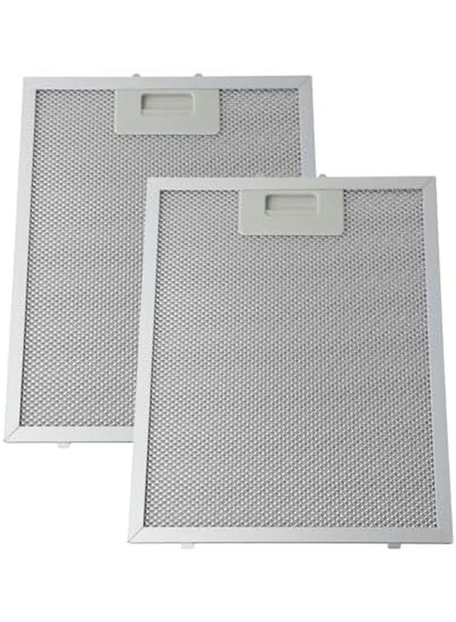 مرشح شحم من 5 طبقات ألومنيوم مقاس 298 × 239 مم فضي طقم من 2 لاستبدال شفاط المطبخ - Image 3