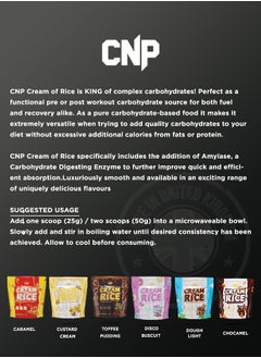 CNP Professional Cream of Rice - 2kg, Vanilla Custard Cream Flavor, High-Quality Complex Carbohydrates for Energy and Recovery  - Image 2
