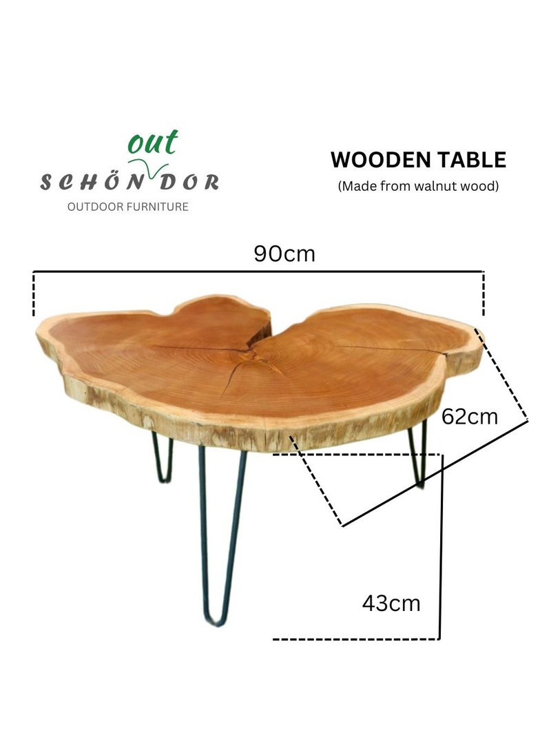 Schondor Furniture Wooden Table | Coffee Table | Cloud Shape | Side Table | Made From Walnut Wood | Perfect For Bedroom & Living Room  - Image 2
