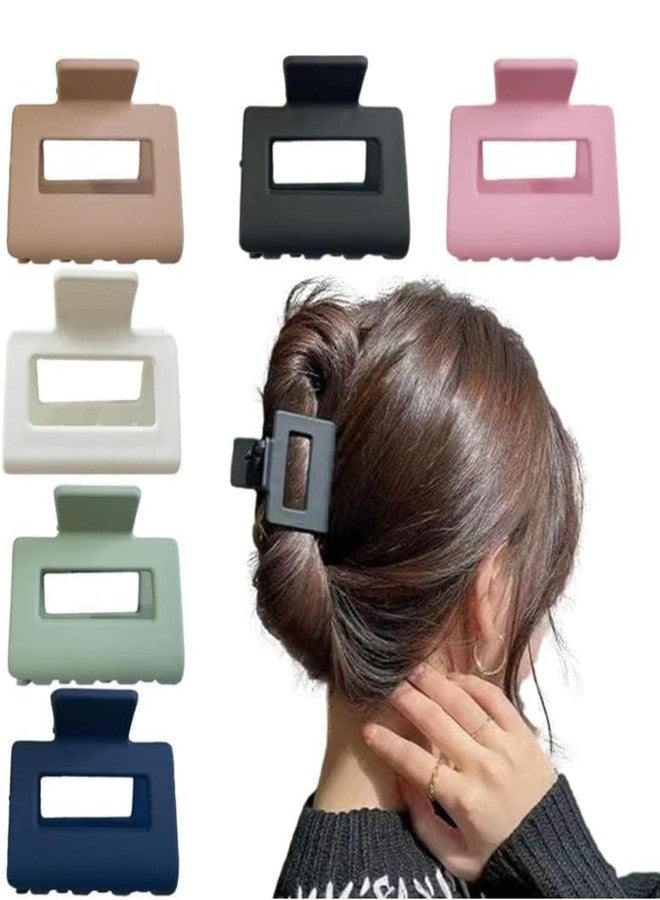 kardiff 4 Piece Hair Claw Clips Medium Hair Clips For Thin Hair, 2 Inch Matte Square Claw Clips For Fine Hair/Medium Thick Hair, Nonslip Jaw Clips Hair Clamps, Multi - Image 3