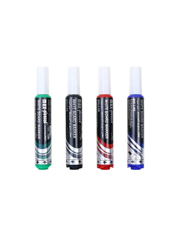 pleasure Whiteboard Markers Set, Non-Toxic, Big Capacity, 4 Colors - Image 1