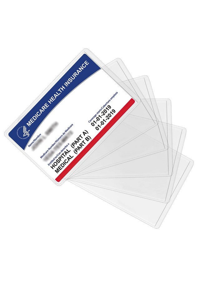 Sooez 10 Pack New Medicare Card Holder Protector Sleeves, 12Mil Clear Pvc Soft Water Resistant Medicare Card Protector Sleeves For New Medicare Card Credit Card Business Card Social Security Card - Image 1
