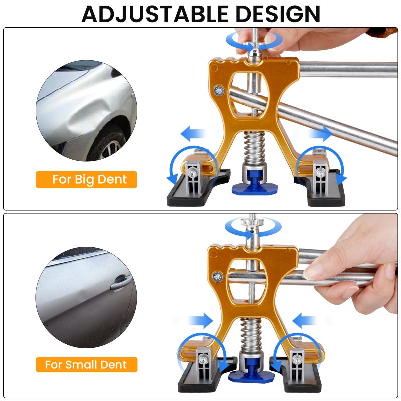 dark rescue Car Dent Puller Kit,Paintless Dent Removal Kit,Car Dent Repair Kit with Slide Hammer 2 in 1 T-bar, Bridge Puller,Golden Lifter,Dent Remover Tool for Car Hail Damage DIY Repair - Image 5