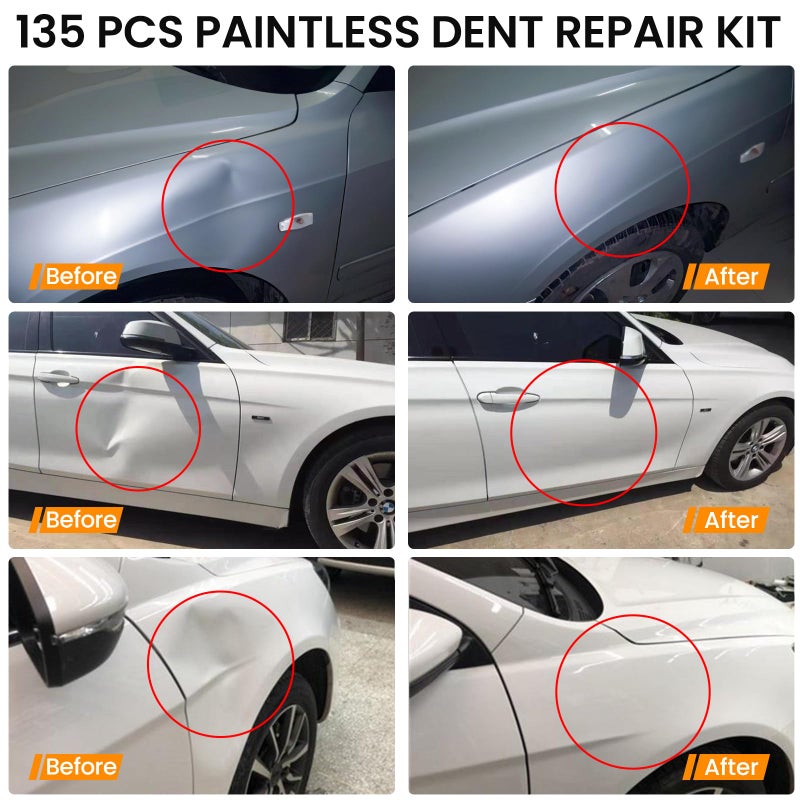 dark rescue Car Dent Puller Kit,Paintless Dent Removal Kit,Car Dent Repair Kit with Slide Hammer 2 in 1 T-bar, Bridge Puller,Golden Lifter,Dent Remover Tool for Car Hail Damage DIY Repair - Image 2