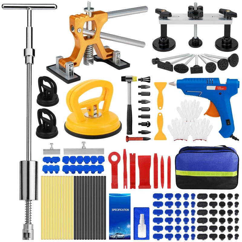 dark rescue Car Dent Puller Kit,Paintless Dent Removal Kit,Car Dent Repair Kit with Slide Hammer 2 in 1 T-bar, Bridge Puller,Golden Lifter,Dent Remover Tool for Car Hail Damage DIY Repair - Image 1