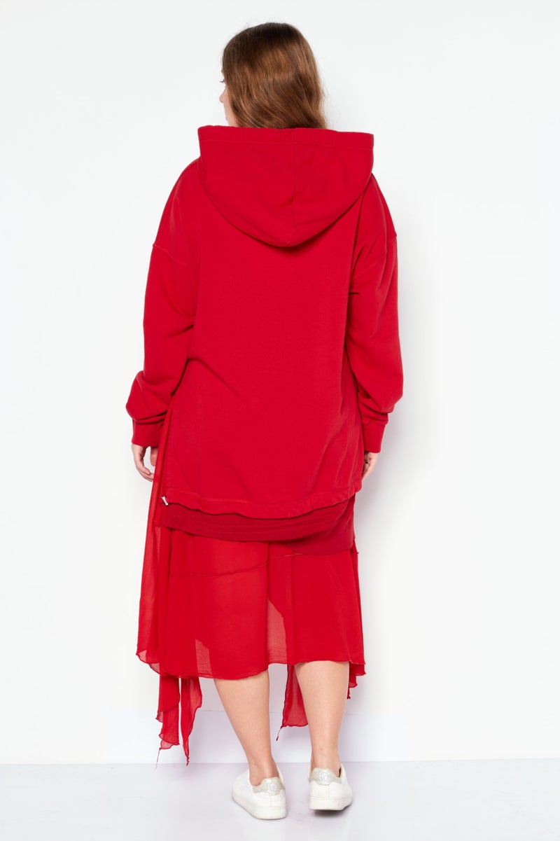 DIESEL Women Embroidered Logo Sweater Dress, Red - Image 3