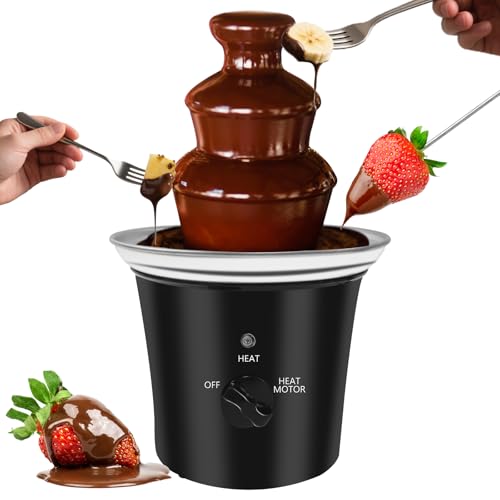 ZEVELOO MINI Chocolate Fountain Machine Electric Chocolate Fondue Fountain Machine Stainless Steel for Chocolate Candy Butter Cheese - Image 1
