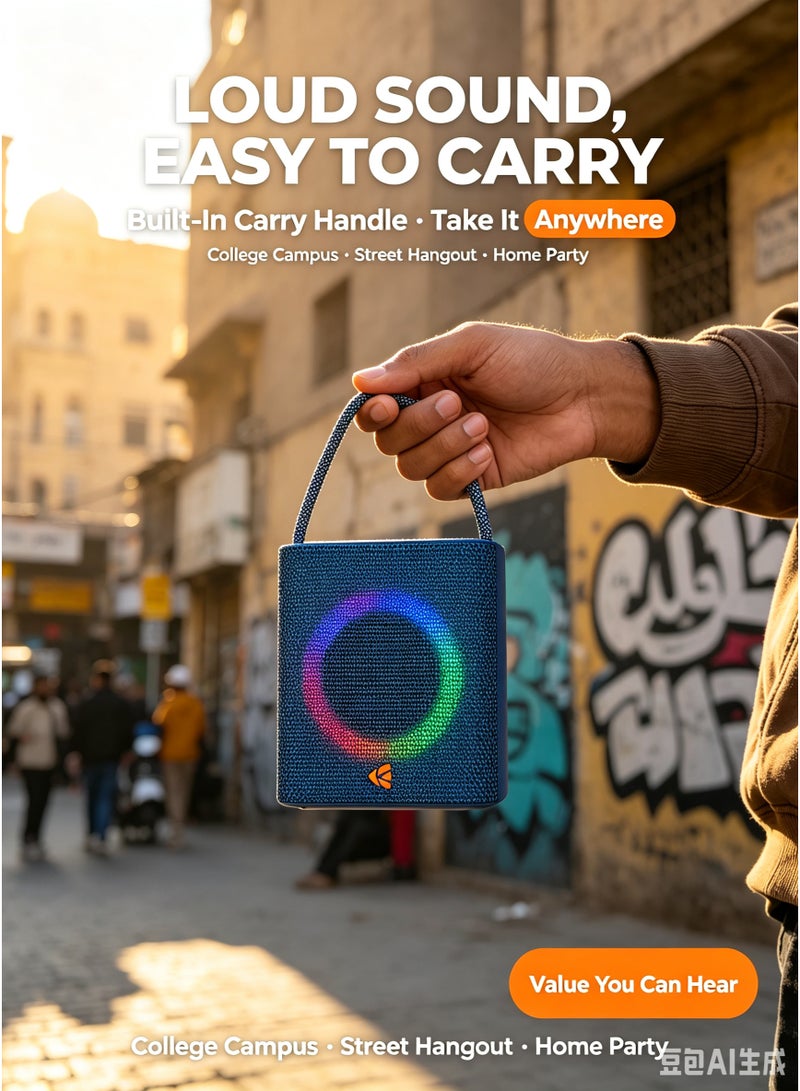 Kisonli S2 Mini Portable Wireless Speaker with RGB Lights, 5W Output & 1200mAh Battery - Image 5