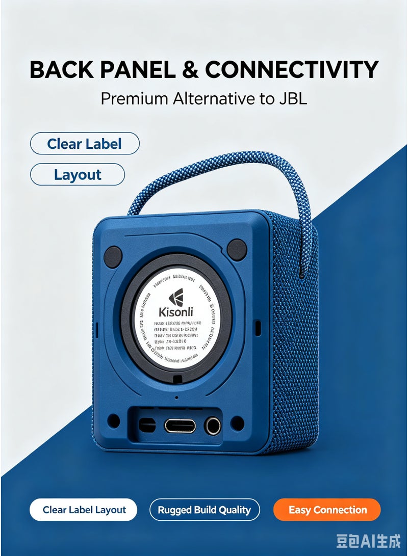 Kisonli S2 Mini Portable Wireless Speaker with RGB Lights, 5W Output & 1200mAh Battery - Image 4