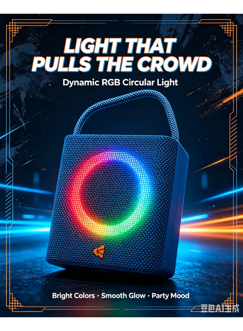 Kisonli S2 Mini Portable Wireless Speaker with RGB Lights, 5W Output & 1200mAh Battery - Image 1