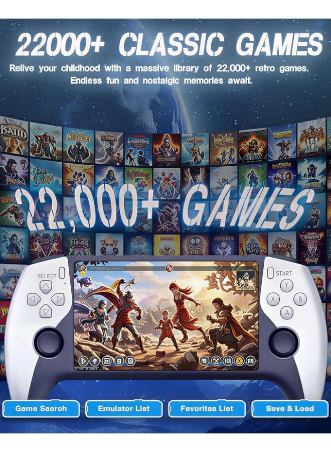 Handheld Retro Game Console with 5 Inch IPS Screen, Portable Pocket Gaming Device & Game Stick with 22,000+ Games, Supports TV Connection - Image 4