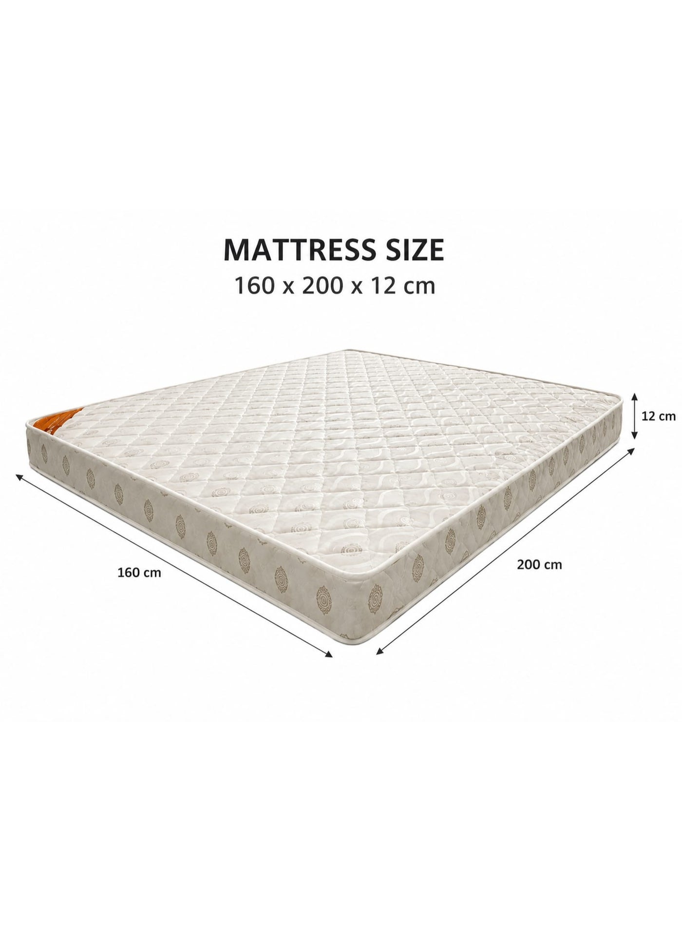 Maharat Al Bahar Brand New High Quality 160X200CM Medical Mattress with Firm Foam Support, Comfortable Padding and Durable Everyday Sleeping Design