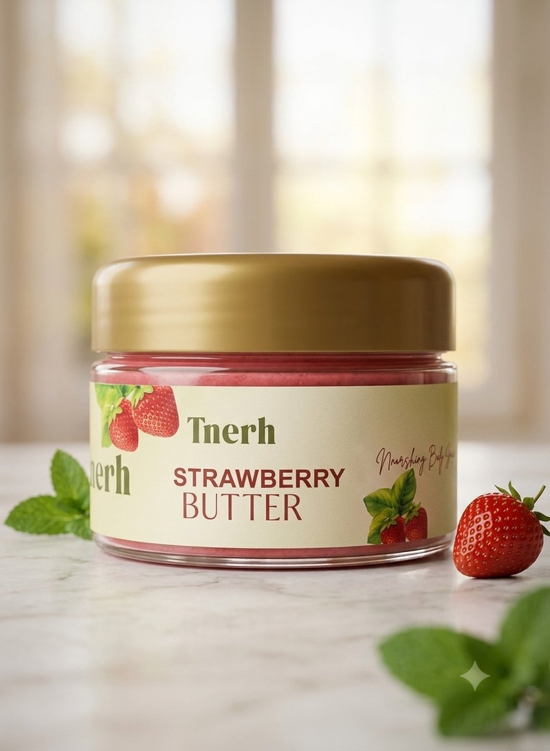 Tnerh Raw Shea Butter with Strawberry Scent for Body - A natural moisturizing body butter for dry skin - Image 2