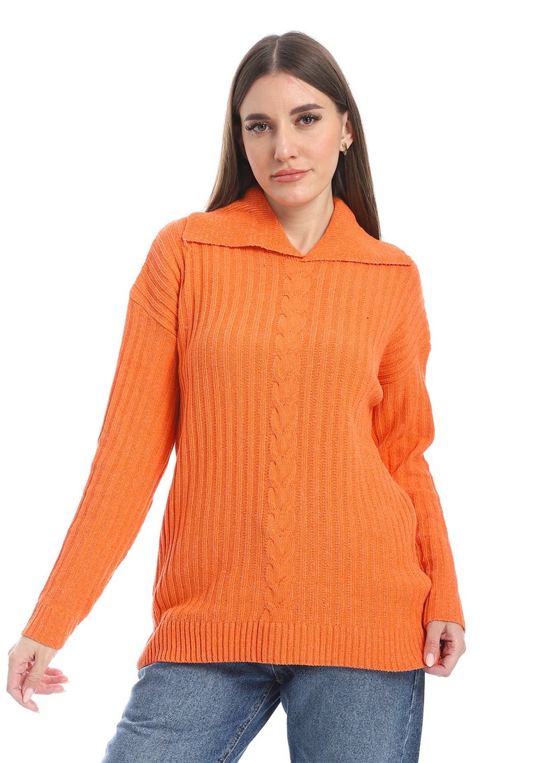 Caesar women wool plain pullover with collar and multidesign - Image 1