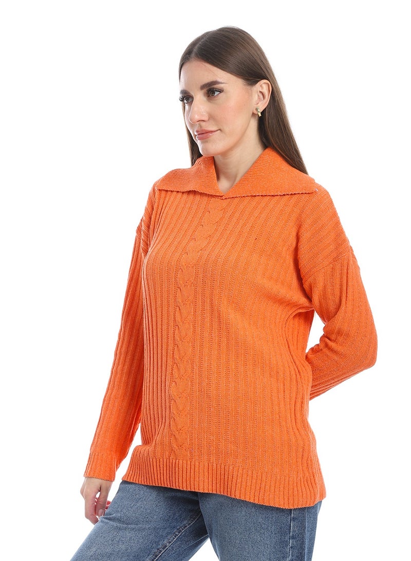 Caesar women wool plain pullover with collar and multidesign - Image 2