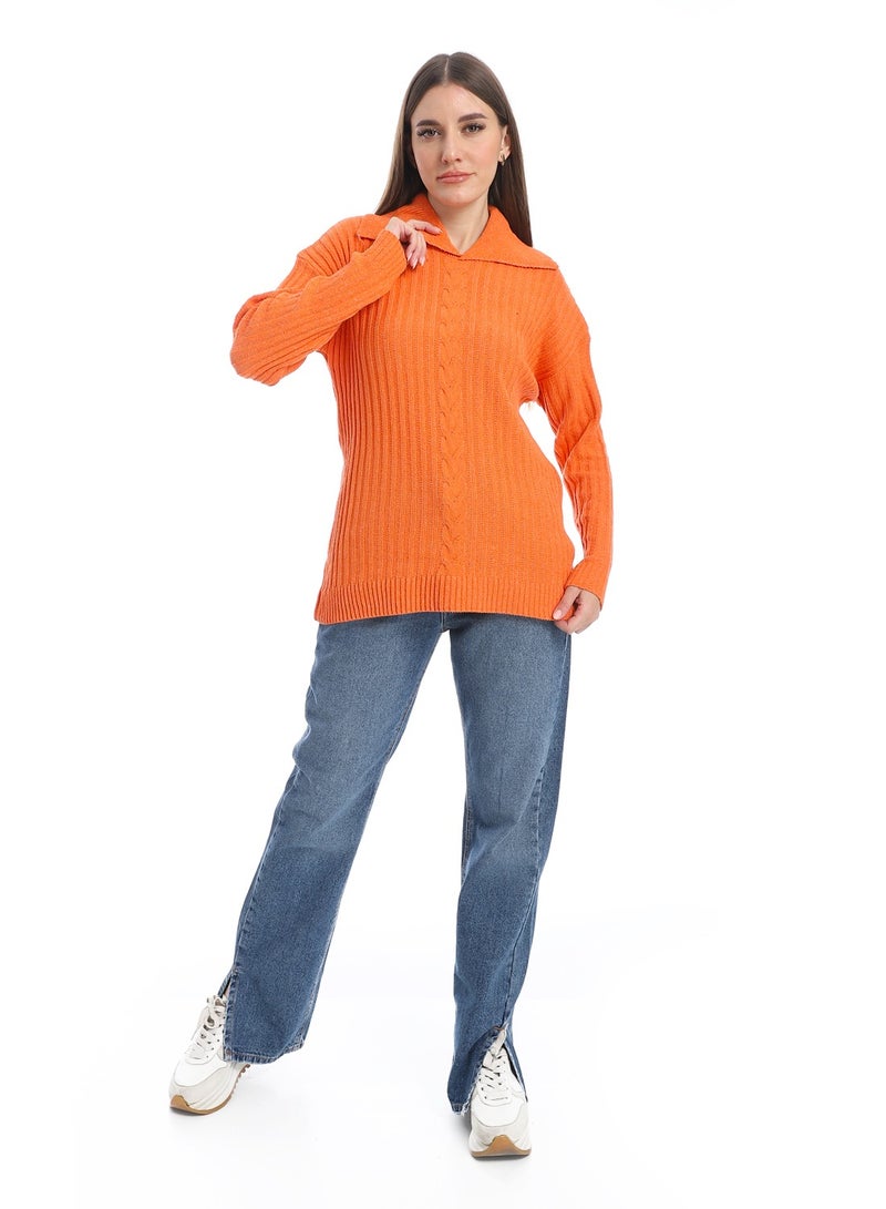 Caesar women wool plain pullover with collar and multidesign - Image 5