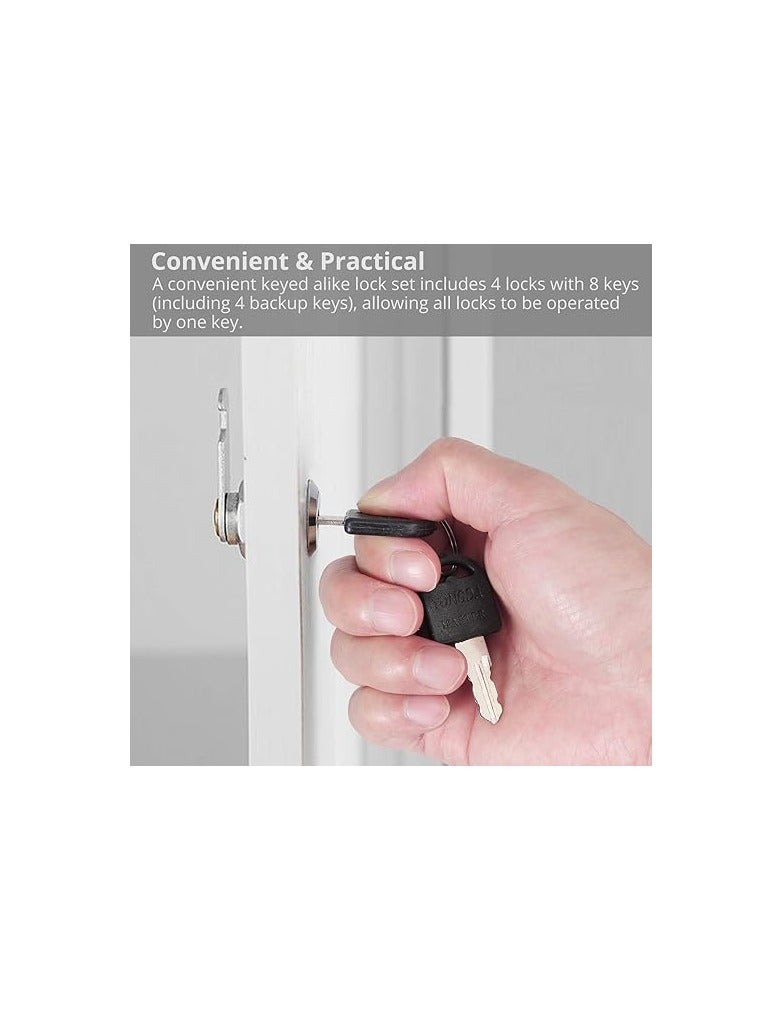 مجموعة كوالين اقفال دولاب لتامين الادراج المهمة مقاسات 3 اقفال مع 6 مفاتيح لاغلاق الادراج والدواليب والخزائن والصناديق (كالون قفل 20 ملي) - Image 3