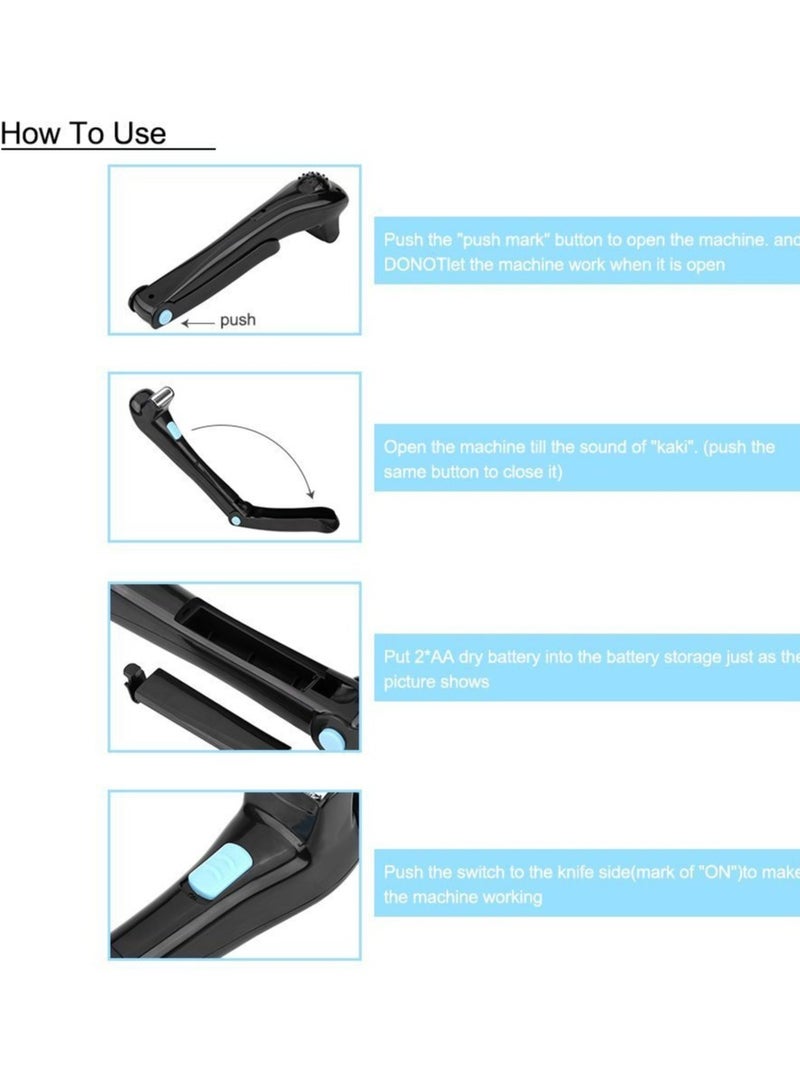 Cordless Electric Back Hair Shaver for Men, Foldable Body Groomer with Adjustable Ergonomic Curved Handle, Ideal for Easy Back Hair Removal and Trimming.