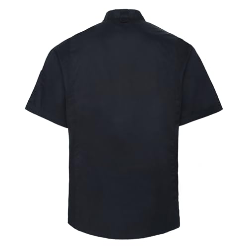 TopTie Unisex Short Sleeve Chef Coat Jacket, Black with Mesh Side - Image 2