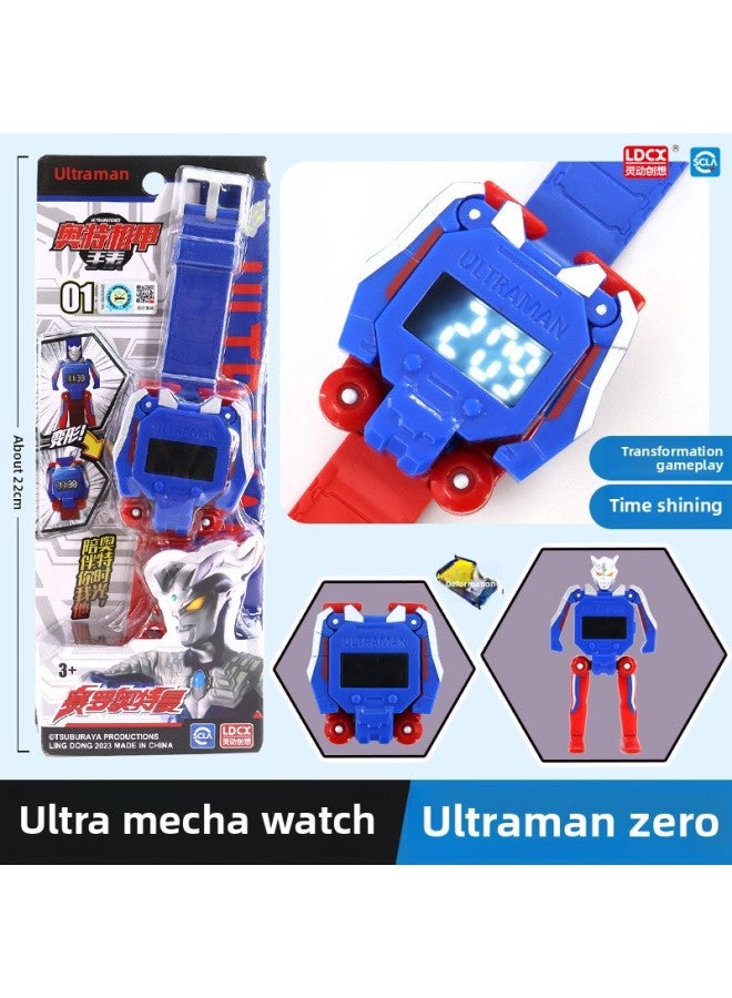 Genuine Smart Diga Altman Mecha Watch Children's Edition Zeta Luminous Q Change Bracelet Time Toy Boy-Color:OTT Mecha Watch (Sairo)  - Image 1