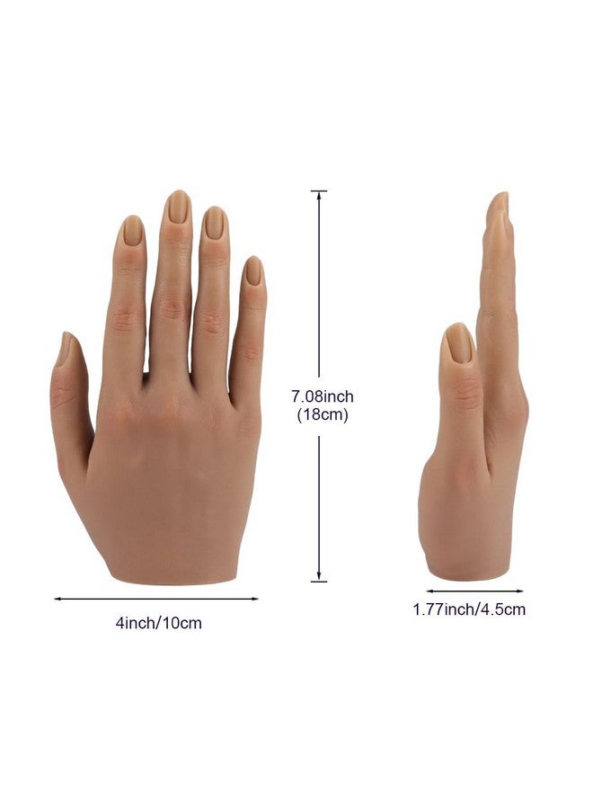 KnowU Practice Hand for Acrylic Nails Silicone Female Mannequin Life Size Hand as Nail Practice Hands Sketch Jewelry Ring Glove Watch Display with Nail 18cm - Image 4