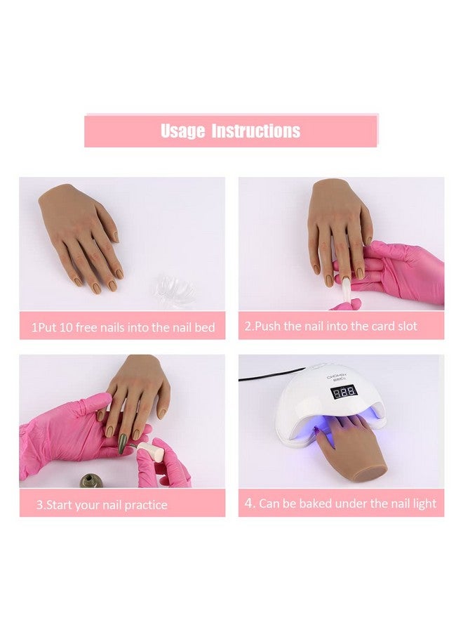 KnowU Practice Hand for Acrylic Nails Silicone Female Mannequin Life Size Hand as Nail Practice Hands Sketch Jewelry Ring Glove Watch Display with Nail 18cm - Image 5