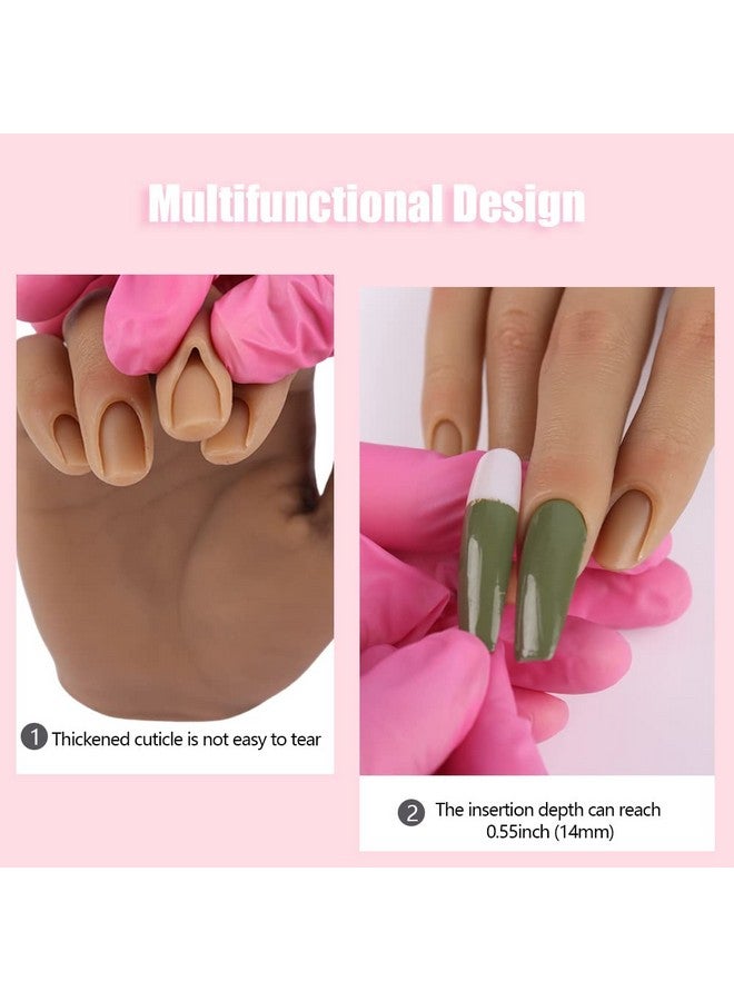 KnowU Practice Hand for Acrylic Nails Silicone Female Mannequin Life Size Hand as Nail Practice Hands Sketch Jewelry Ring Glove Watch Display with Nail 18cm - Image 2